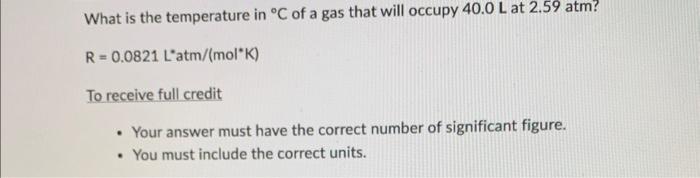 Solved What is the temperature in ∘C of a gas that will | Chegg.com