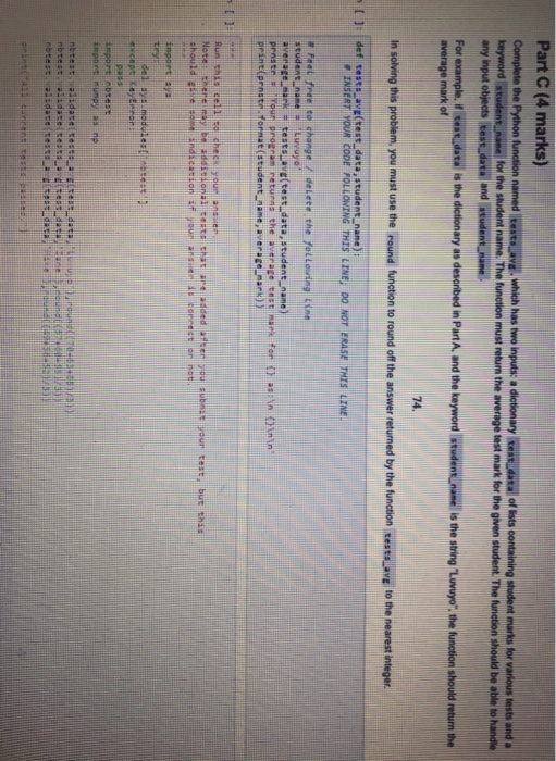 Solved Part A (3 marks) Complete the Python function named | Chegg.com