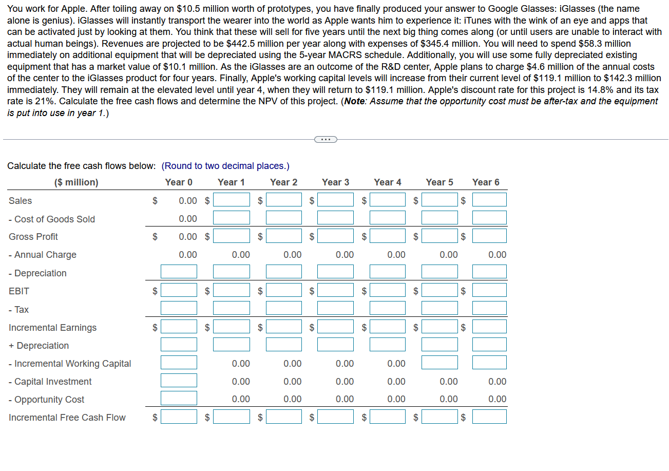 Solved You work for Apple. After toiling away on 10.5