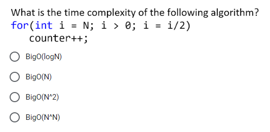 Solved What is the time complexity of the following | Chegg.com