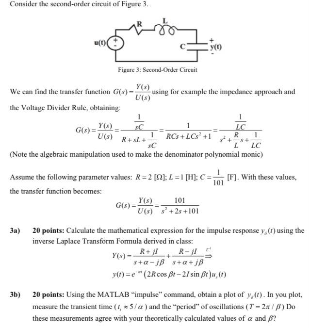 Consider The Second Order Circuit Of Figure 3 U T Chegg Com