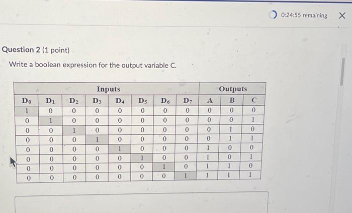 Solved Write a boolean expression for the output variable C. | Chegg.com