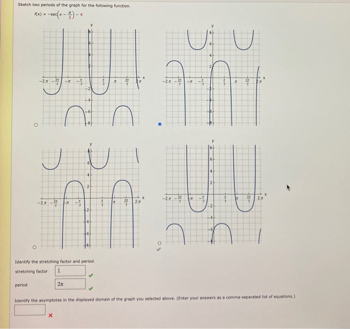 Solved Sketch two periods of the graph for the following | Chegg.com