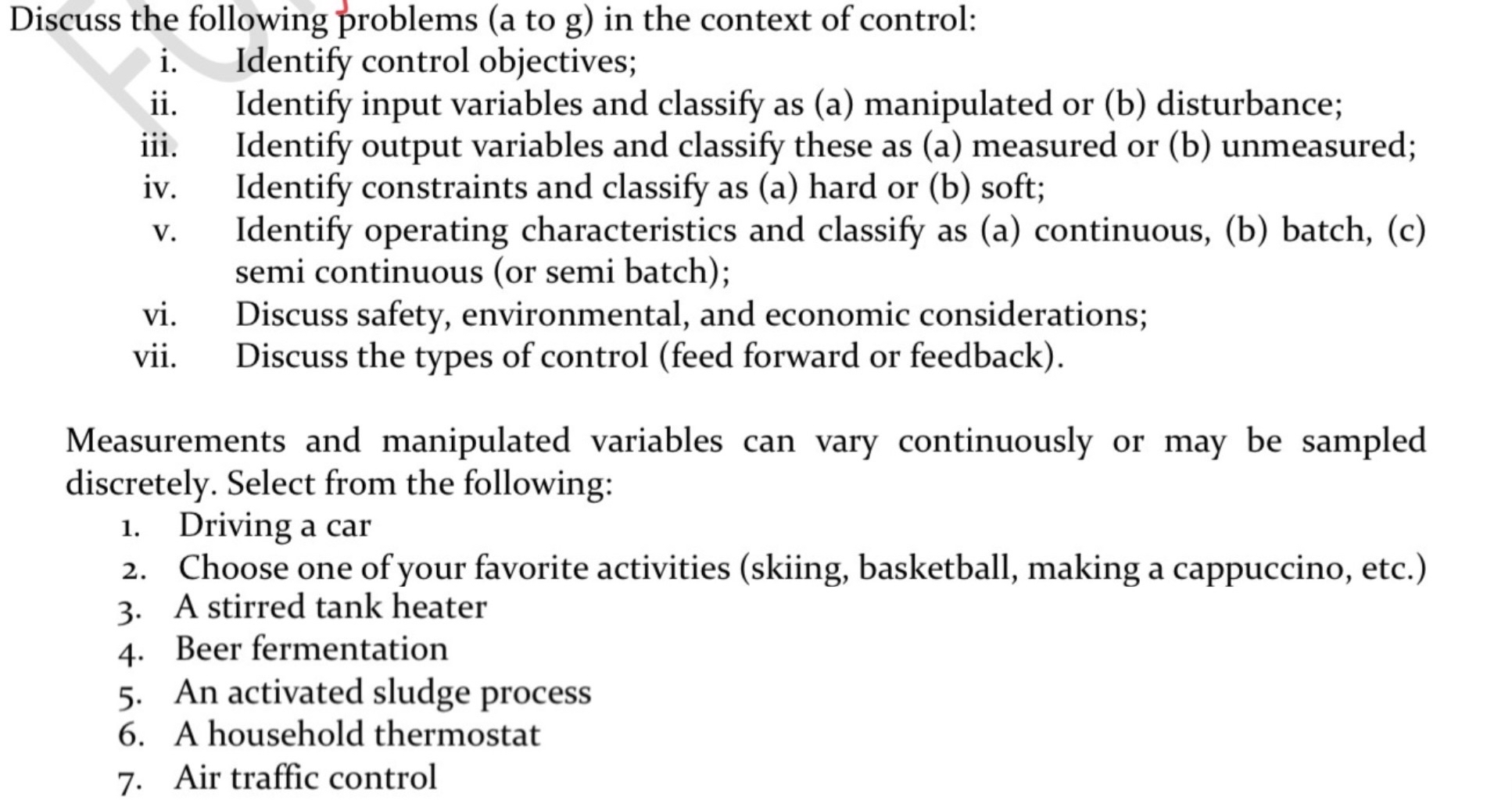 Solved Discuss the following problems (a to g) ﻿in the | Chegg.com
