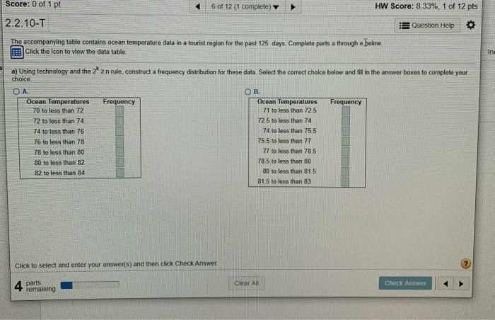 Solved Apter 2 Homework 6 Of 12 1 Complete Y Ocean Temp Chegg Com