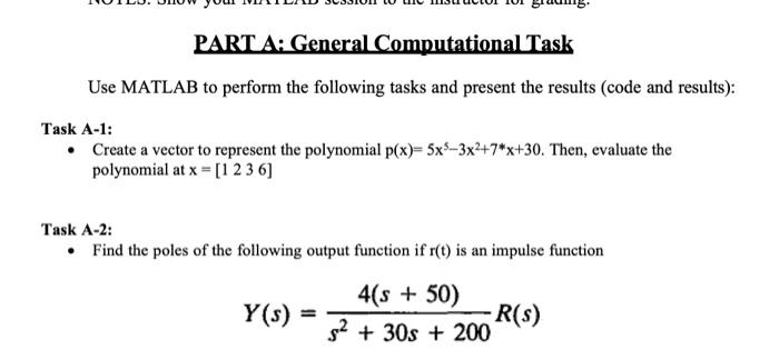 Solved Use MATLAB to perform the following tasks and present