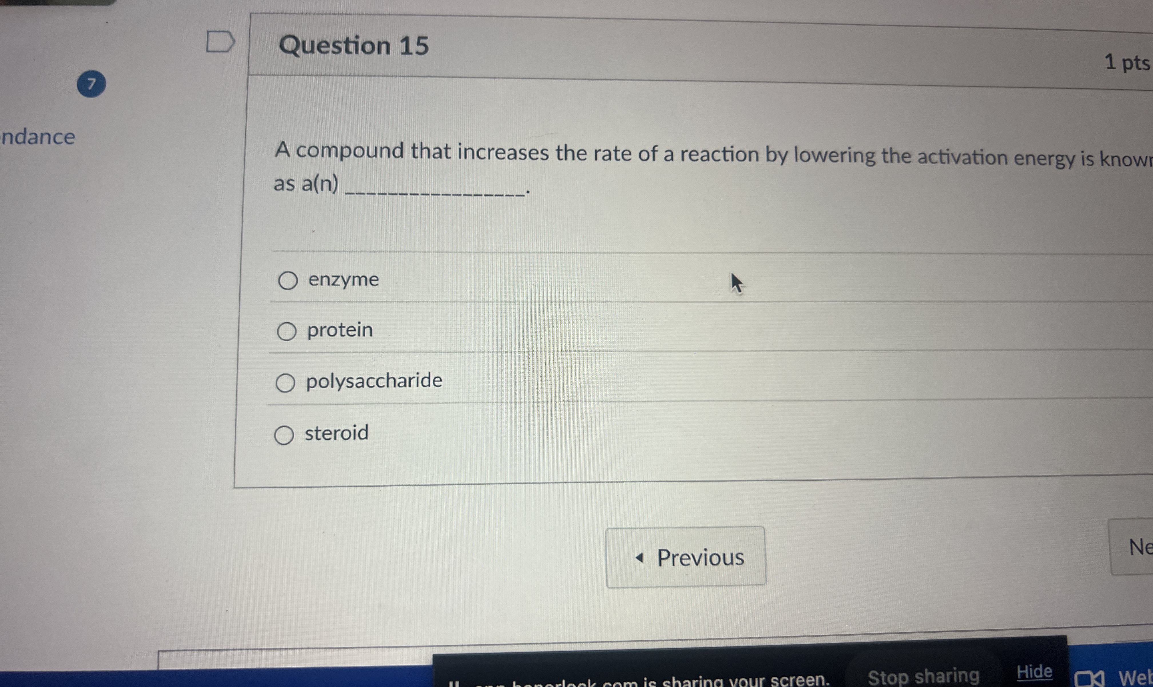 Solved Question 15A compound that increases the rate of a