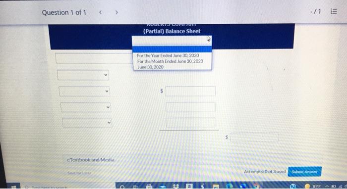 Solved Question 1 of 1 +/1 E View Policies Current Attempt | Chegg.com