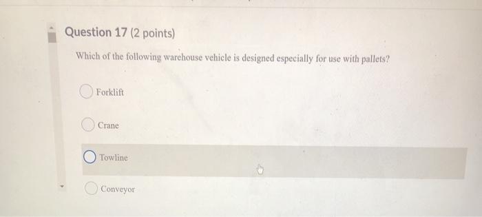 Solved Question 17 (2 points) Which of the following | Chegg.com