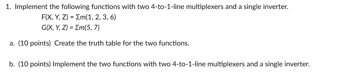 Solved Implement the following functions with two | Chegg.com