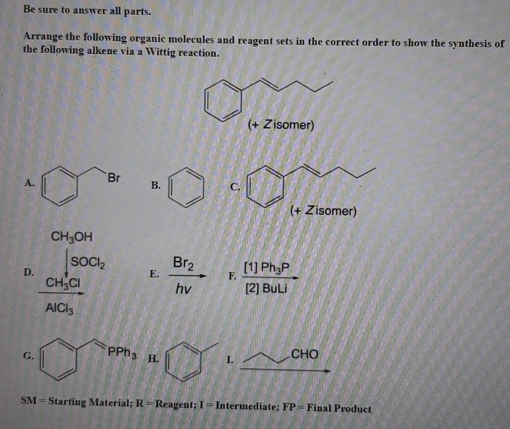 Solved Be sure to answer all parts. Arrange the following | Chegg.com