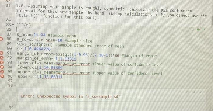 Solved not sure what I am doing wrong on question 1.6 any | Chegg.com
