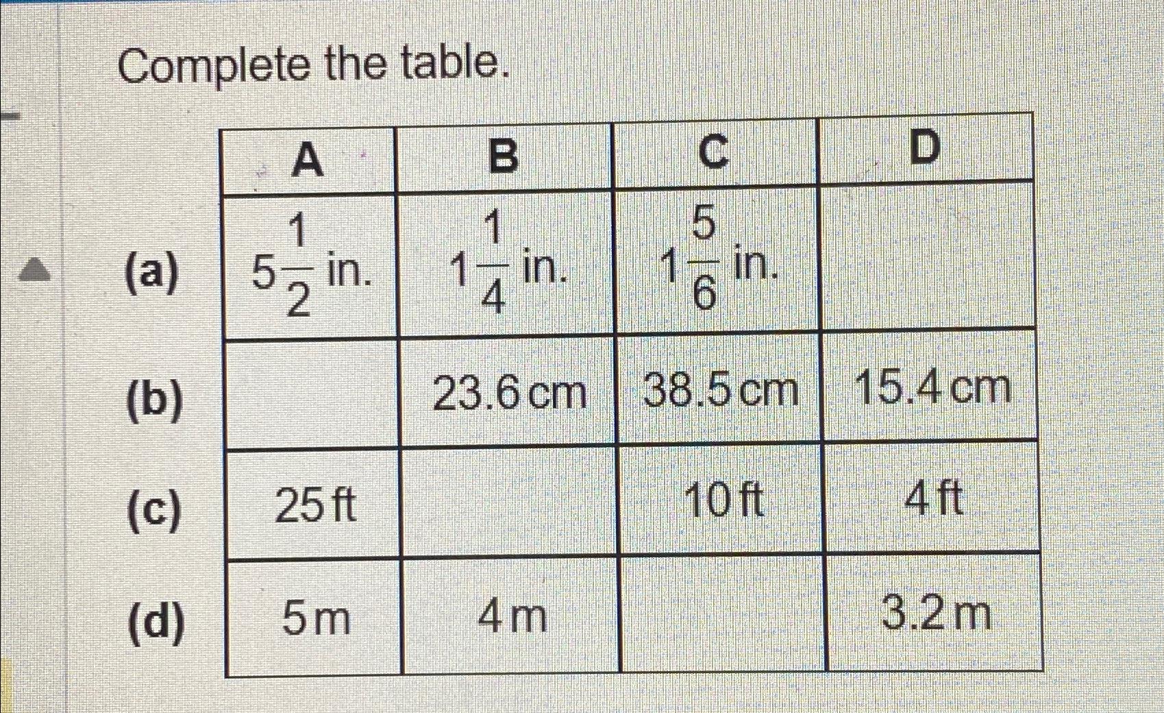 Solved complete this table | Chegg.com