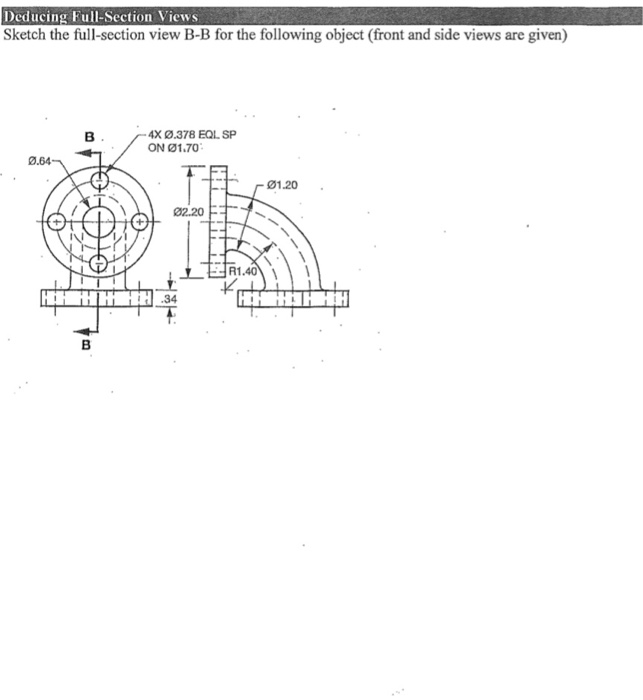 Solved sketch the full-section view B-B for the following | Chegg.com