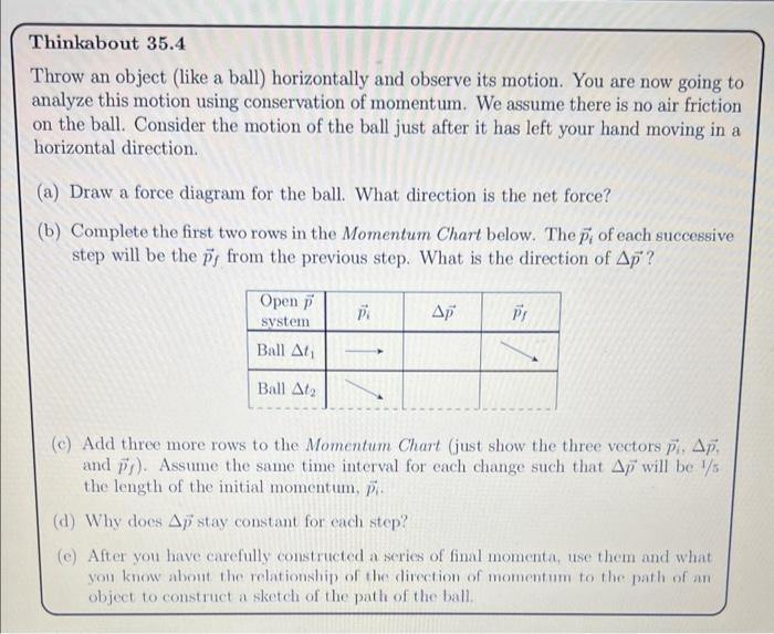 Solved Throw an object (like a ball) horizontally and
