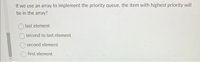 Solved If we use an array to implement the priority queue, | Chegg.com