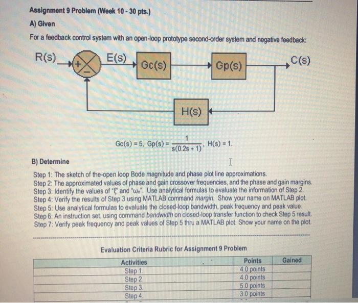 Solved Assignment 9 Problem (Week 10 - 30 pts.) A) Given For | Chegg.com