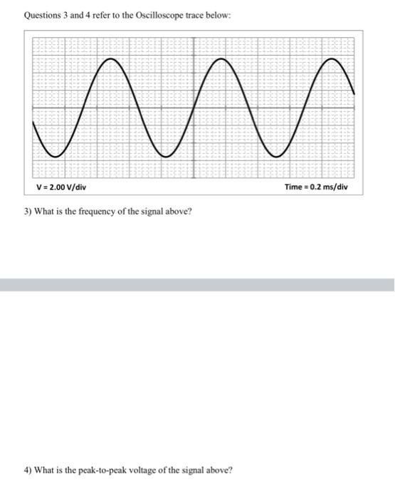 Solved Questions 3 and 4 refer to the Oscilloscope trace