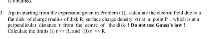 Solved 1. The magnitude of the electric field due to a ring | Chegg.com