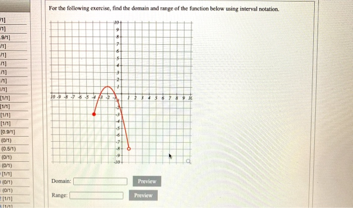 Solved For The Following Exercise, Find The Domain And Range | Chegg.com