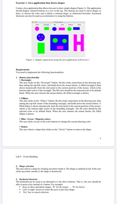 Solved Exercise 1: Java application that draws shapes Create | Chegg.com
