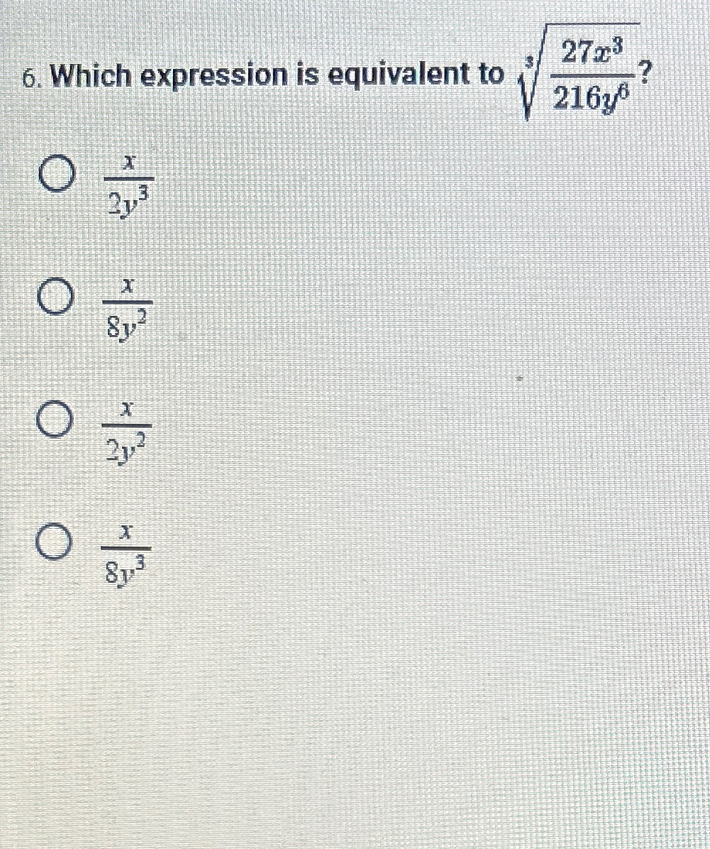 Solved Which expression is equivalent to | Chegg.com