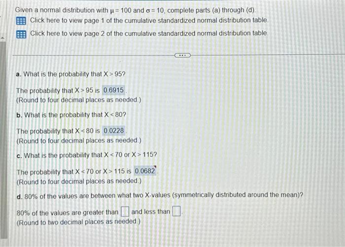 Solved Cumulative standardized normal distribution table | Chegg.com