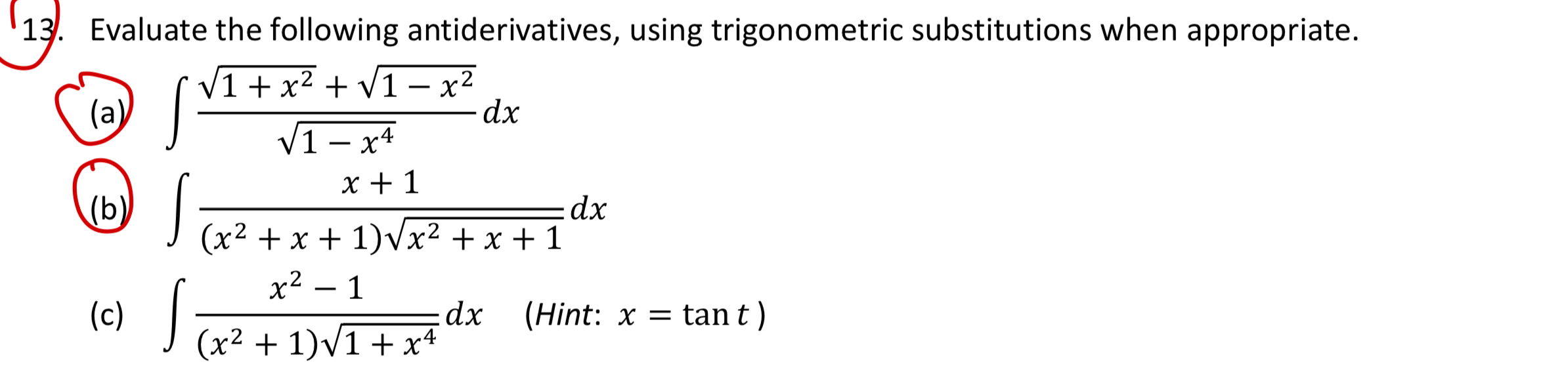 Solved Evaluate The Following Antiderivatives, Using | Chegg.com