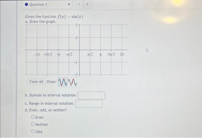 Solved Given the function f(x)=sin(x) a. Draw the oranh. | Chegg.com