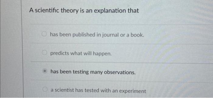 A scientific theory is an explanation that has been | Chegg.com