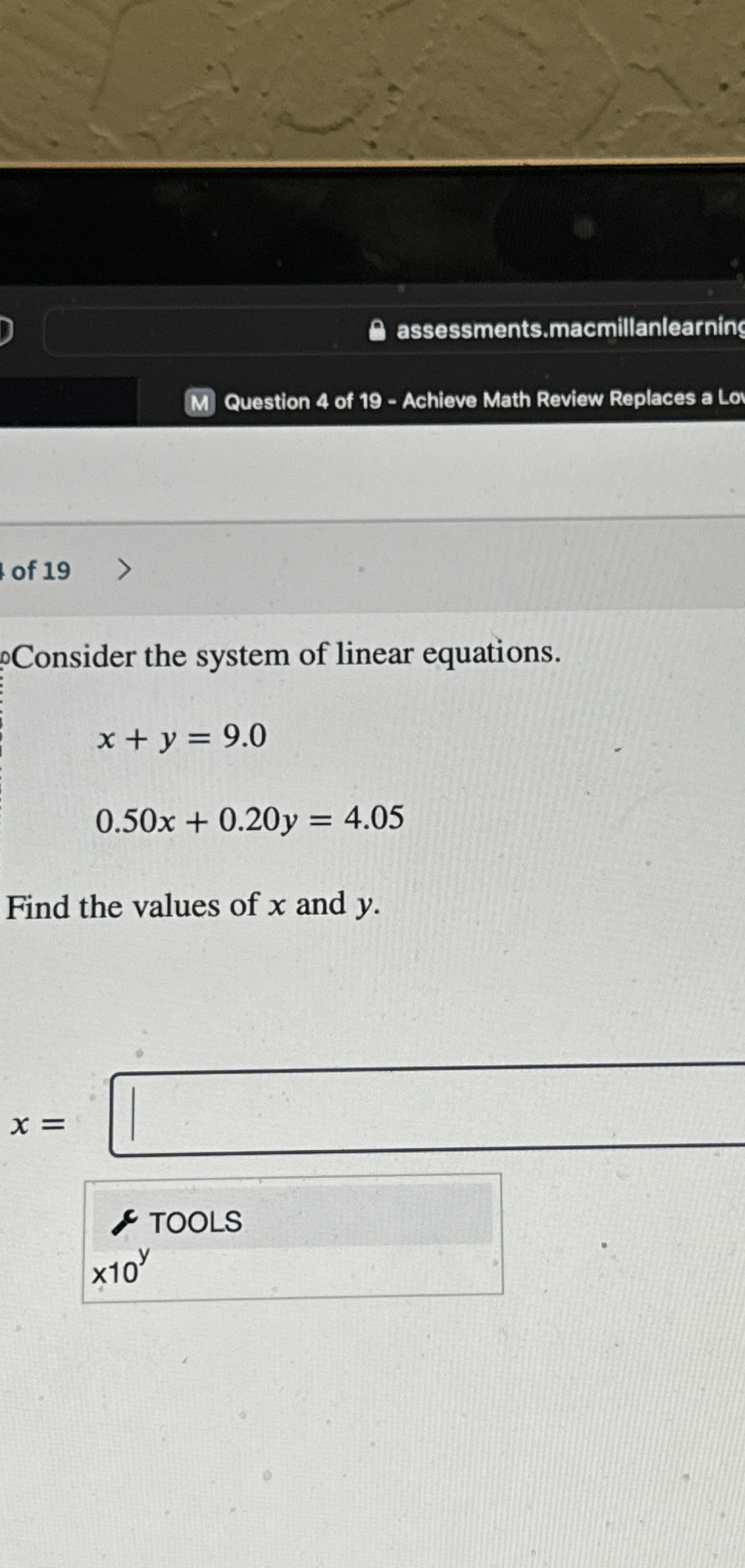 Solved assessments.macmillanlearninQuestion 4 ﻿of 19 - | Chegg.com