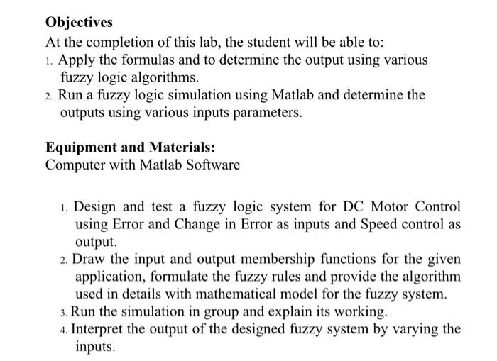Objectives At the completion of this lab, the student | Chegg.com