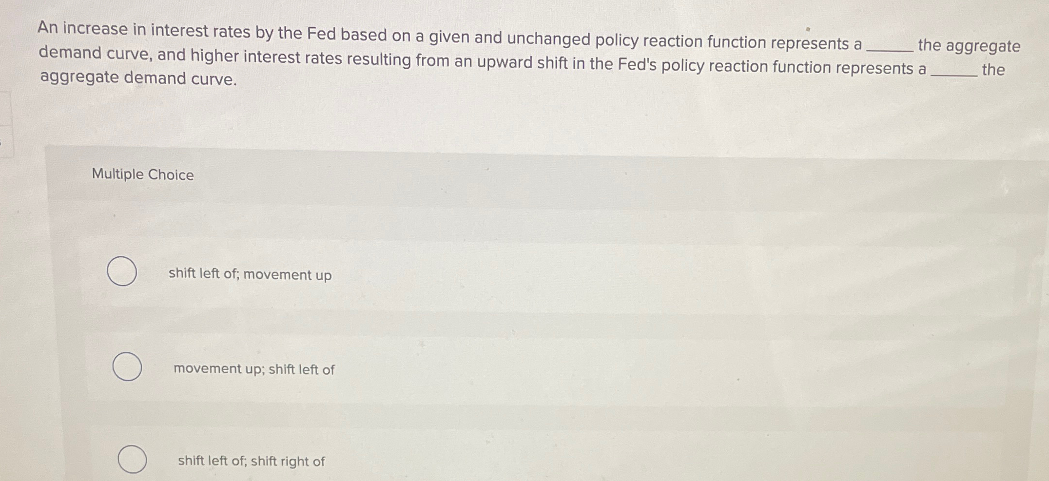 Solved An increase in interest rates by the Fed based on a | Chegg.com