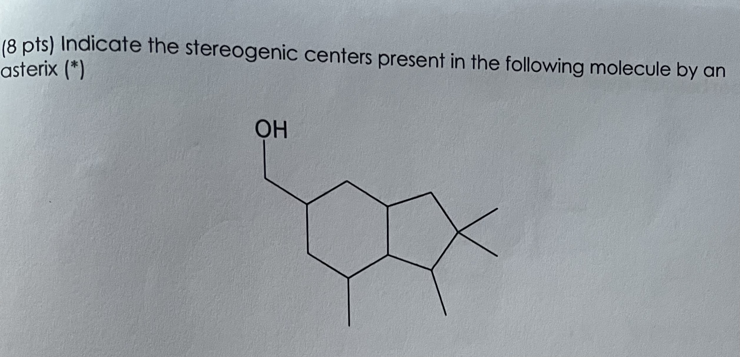 Indicate the stereogenic centers present in the