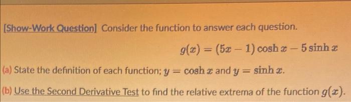 Solved [Show-Work Question] Consider the function to answer | Chegg.com