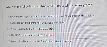 High Quality SOLUTION Which of the following is not true of RNA ...