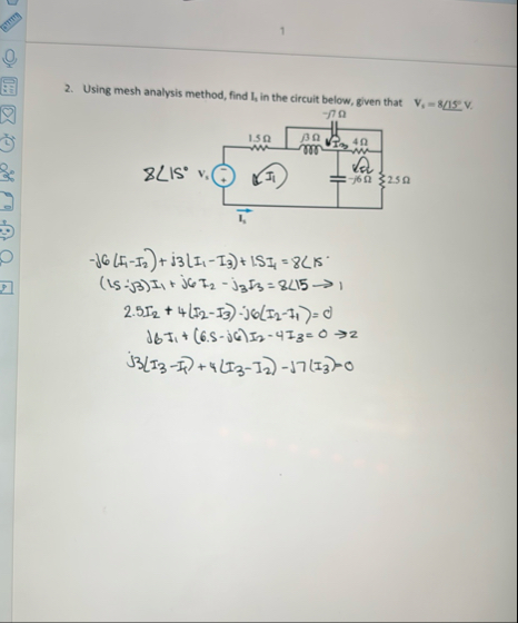 Solved 12. ﻿Using mesh analysis method, find I5 ﻿in the | Chegg.com