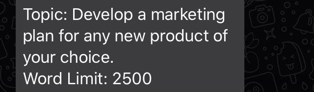 Solved Topic: Develop a marketing plan for any new product | Chegg.com