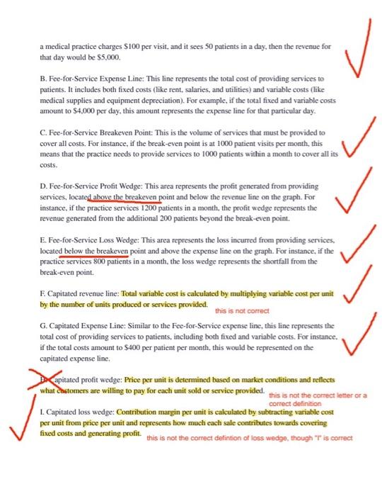 1. Given revenuevolume graphs for a medical practice