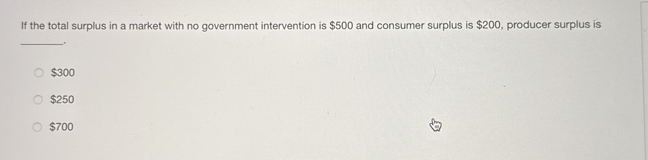 Solved If the total surplus in a market with no government | Chegg.com