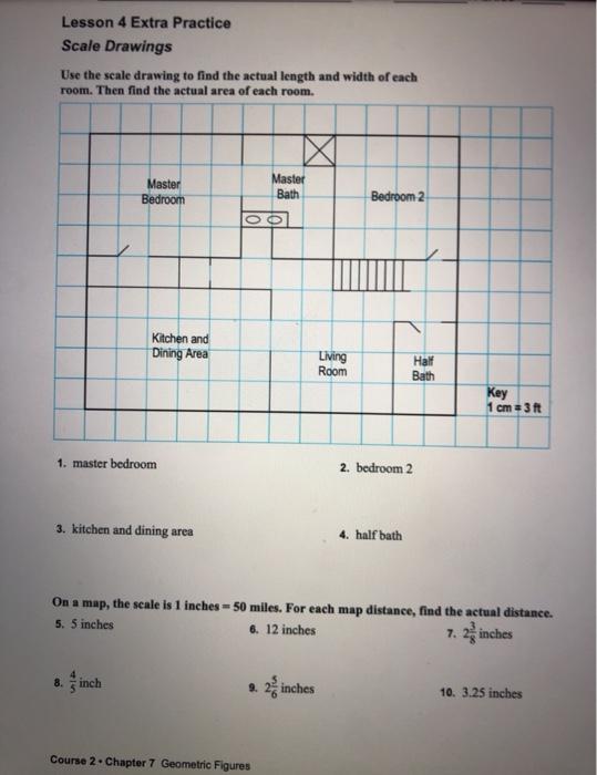 Solved Lesson 4 Extra Practice Scale Drawings Use the scale