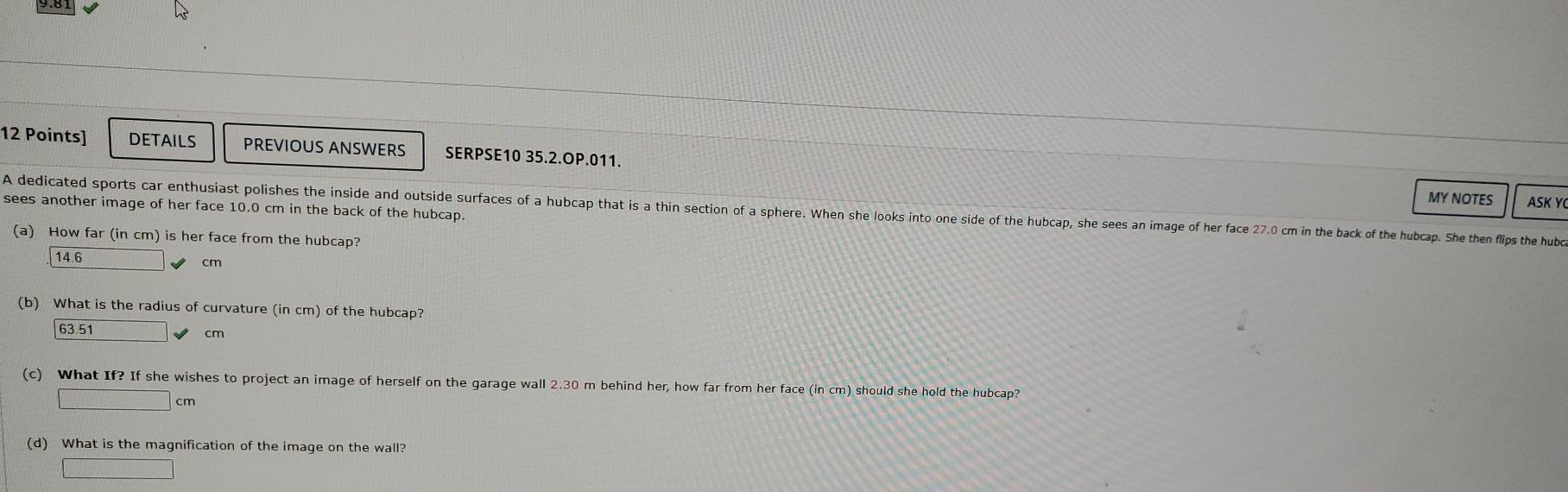 Solved 9.81 B 12 Points] DETAILS PREVIOUS ANSWERS SERPSE10