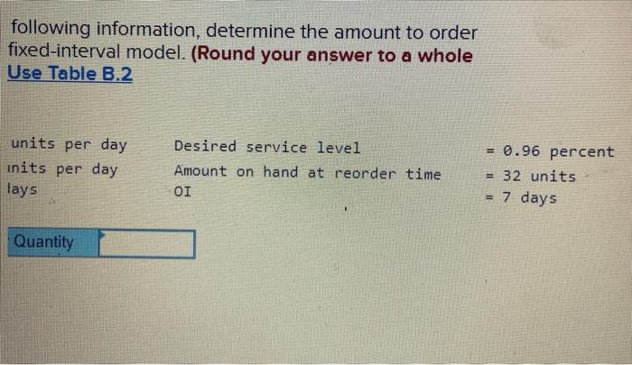Solved Given the following information, determine the amount | Chegg.com