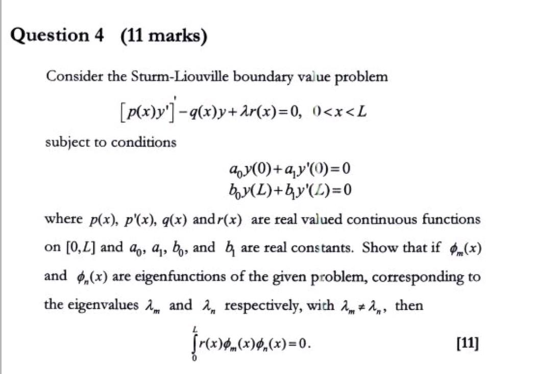 Solved Consider The Sturm-Liouville Boundary Value Problem | Chegg.com