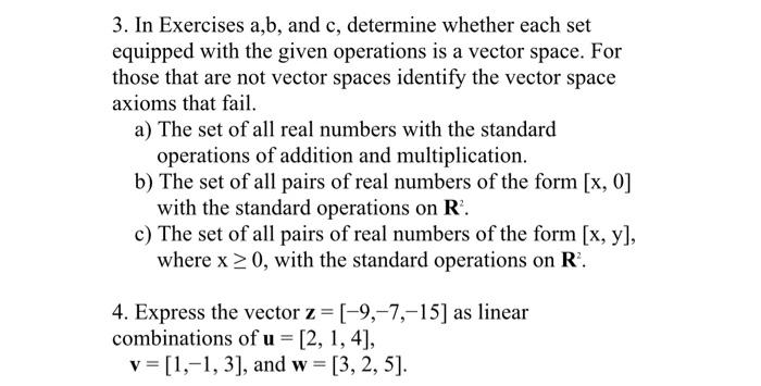 Solved 3. In Exercises a,b, and c, determine whether each | Chegg.com