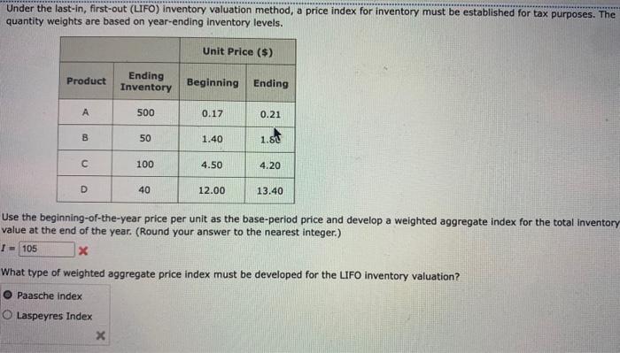 Solved Under The Last-in, First-out (LIFO) Inventory | Chegg.com