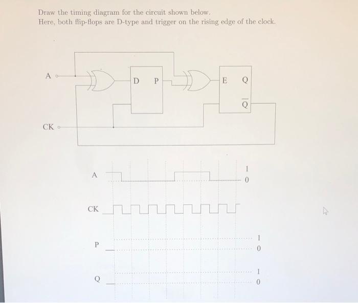 Solved Draw the timing diagram for the circuit shown below. | Chegg.com