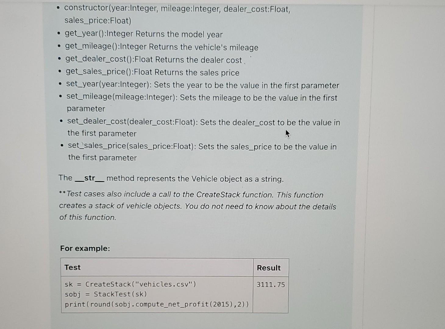 Solved For this question, you are asked to write the | Chegg.com