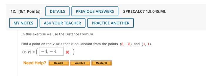 Solved 12 [0 1 Points] Details Previous Answers Sprecalc7