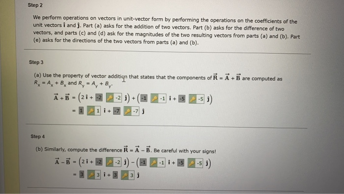 Solved Tutorial Exercise Consider the two vectors A = 21 - 2 | Chegg.com